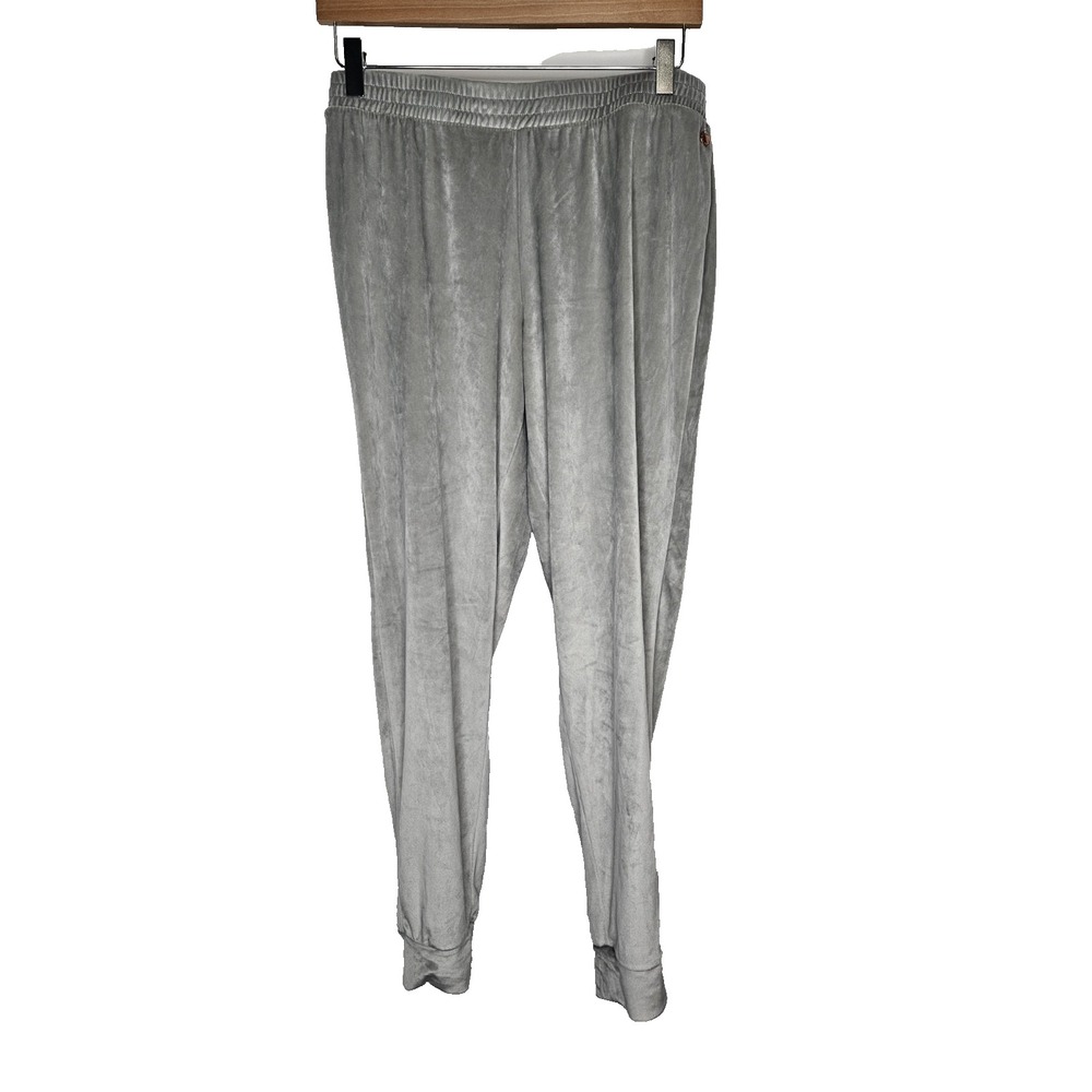 Danskin Women's Velour‎ Jogger Pants Gray Medium Soft Lounge Sweatpants Cozy